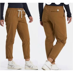 Women's Vuori Ripstop Pants SZ Small Brown with White Drawstring